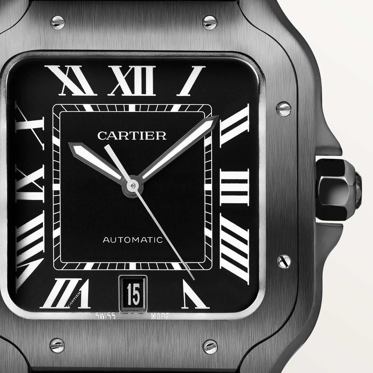 Cartier Santos De 39.8 mm WSSA0039 Black Dial Rubber PrymTime Watches