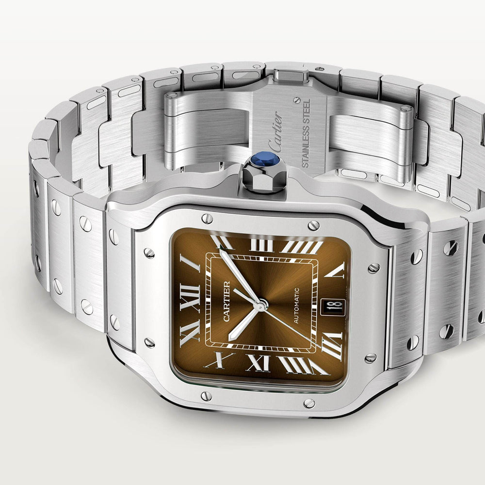Cartier Santos De 39.8 mm WSSA0064 Brown Sunray-Brushed Dial Steel Unworn/ Complete/2024  5