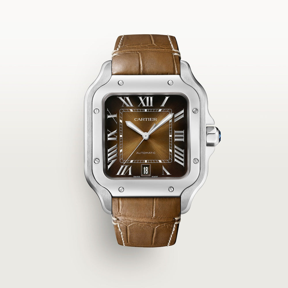 Cartier Santos De 39.8 mm WSSA0064 Brown Sunray-Brushed Dial Steel Unworn/ Complete/2024  6