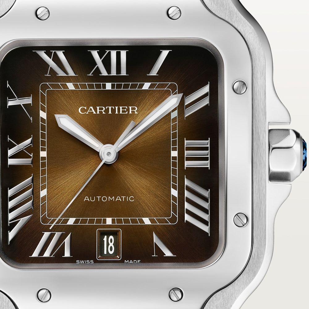 Cartier Santos De 39.8 mm WSSA0064 Brown Sunray-Brushed Dial Steel Unworn/ Complete/2024  7