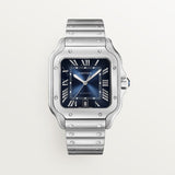Cartier Santos De Watch 47.5mm WSSA0071 Blue Dial Steel 