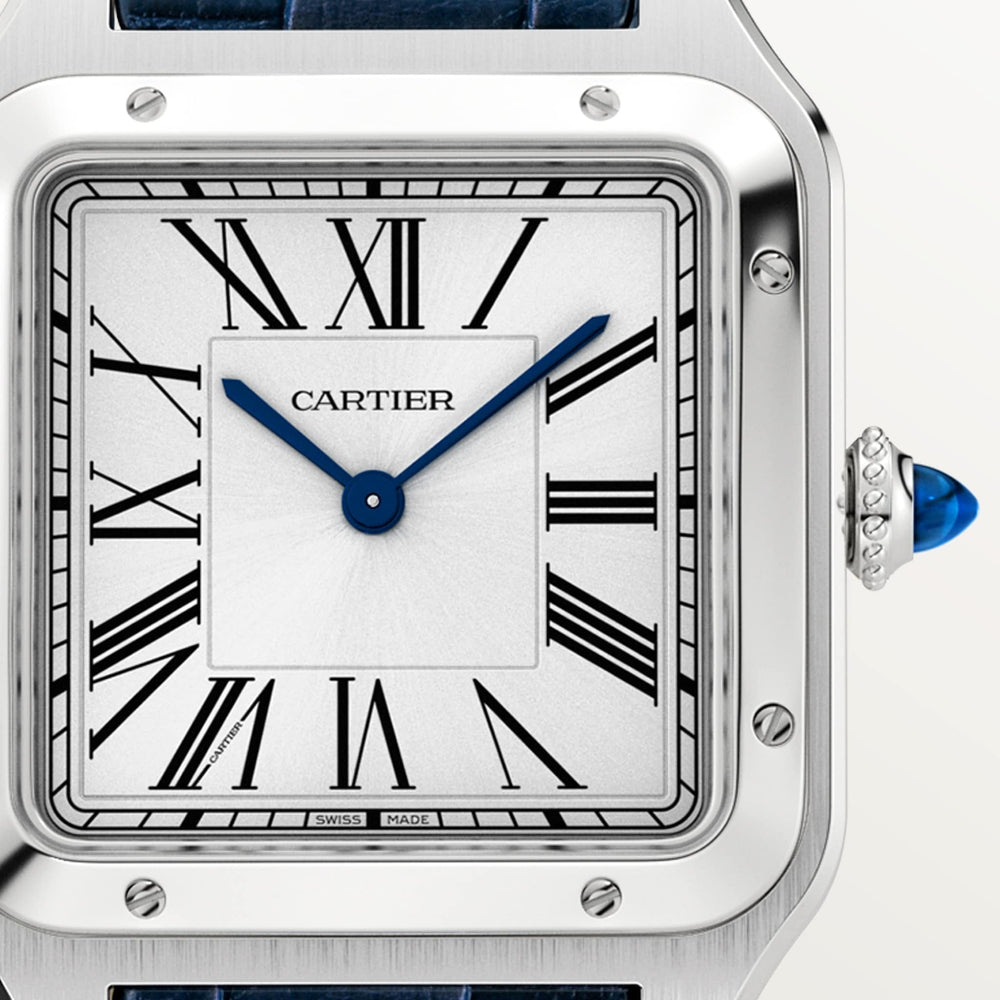 Cartier Santos Dumont 43.5 mm WSSA0022 Silver Dial Leather PrymTime Watches