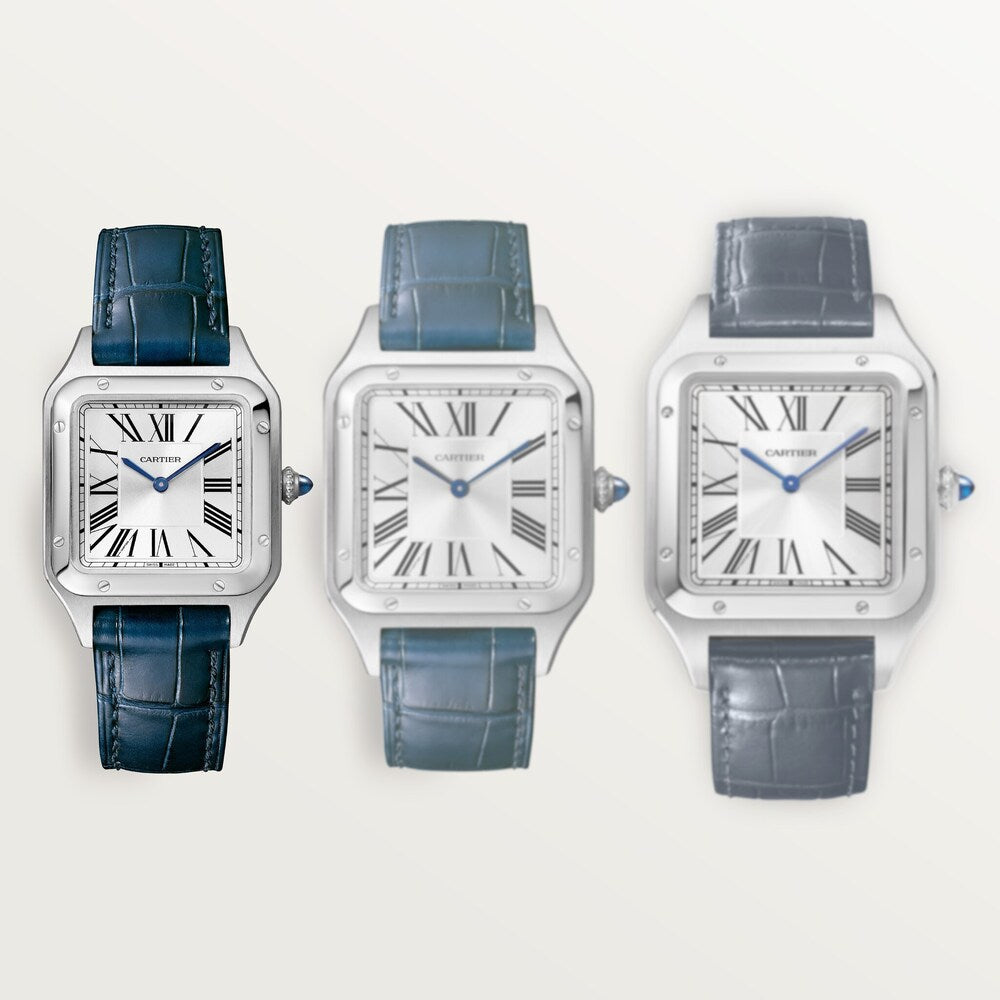 Cartier Santos Dumont Watch 38 mm CRWSSA0086 Blue Leather Silver D Unworn/Complete/2025 5