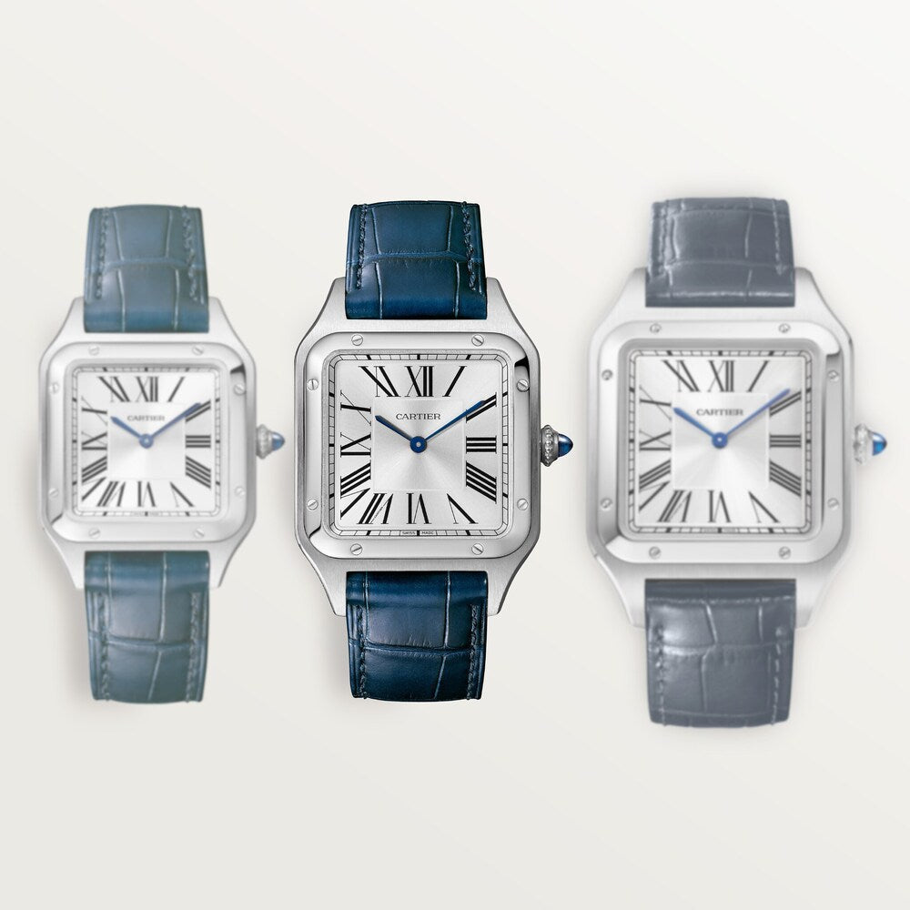 Cartier Santos Dumont Watch 43.5 mm CRWSSA0085 Blue Leather Silver D Unworn/Complete/2025 3