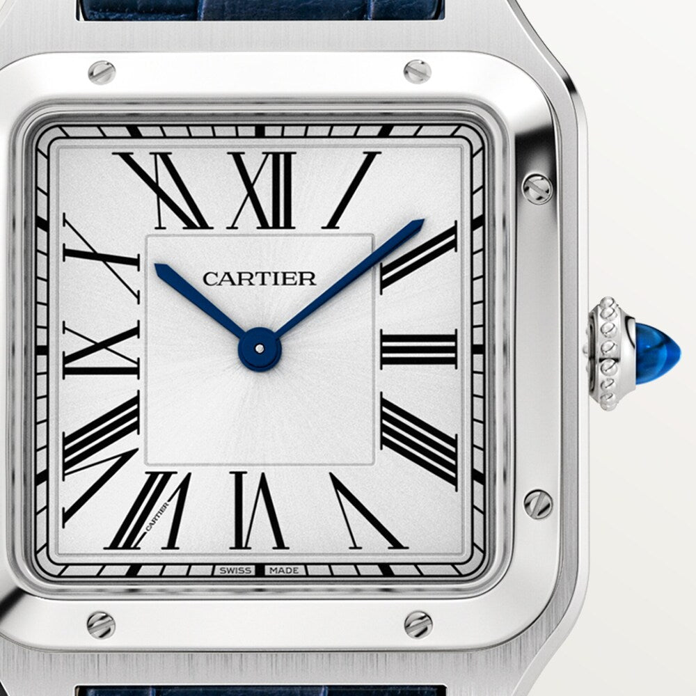 Cartier Santos Dumont Watch 43.5 mm CRWSSA0085 Blue Leather Silver D Unworn/Complete/2025 5
