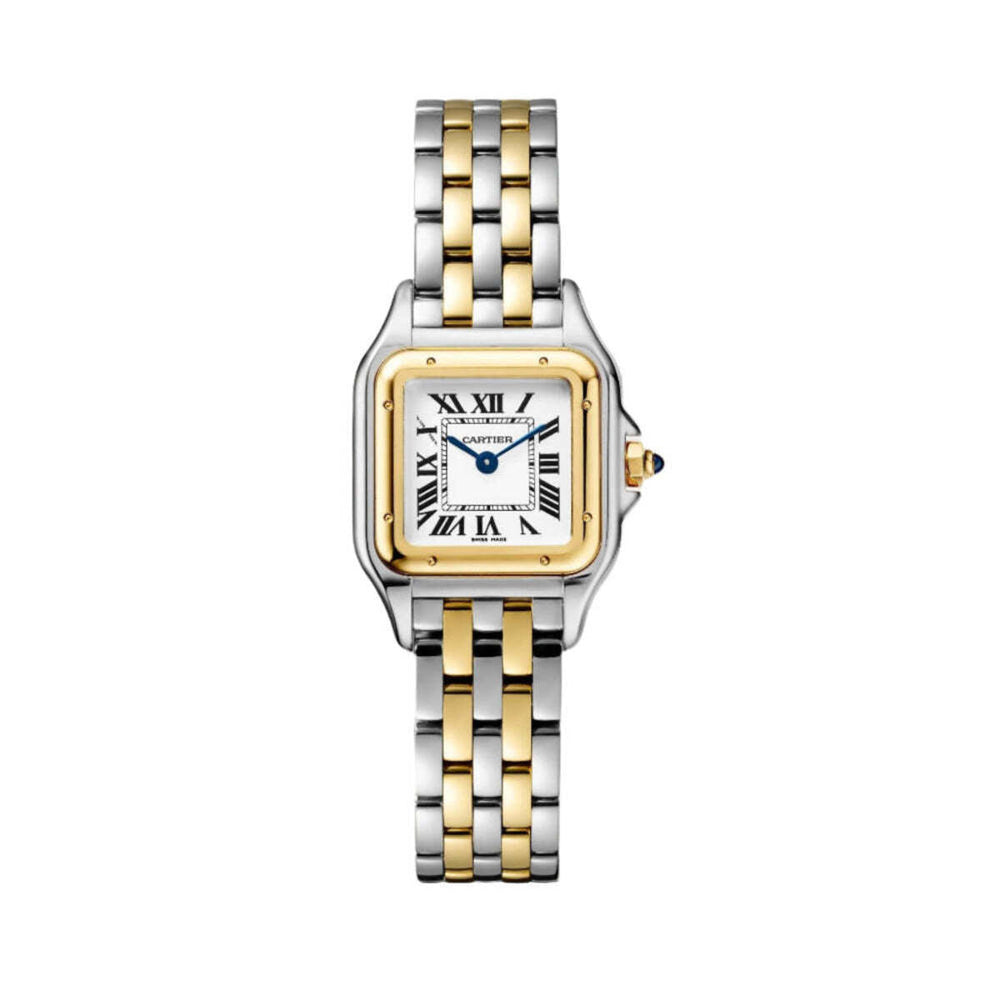 Cartier Panthere De 30.3mm W2PN0013 Roman Silver Dial Gold/Steel 
