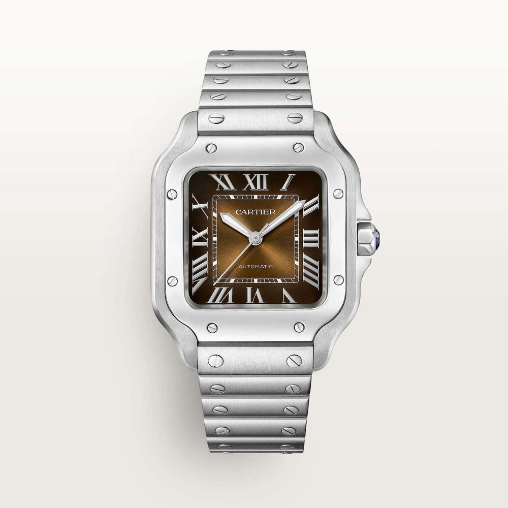 Cartier Santos De 35.1 mm WSSA0065 Brown Sunray-Brushed Dial Steel Unworn/ Complete/2024