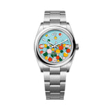 Rolex Oyster Perpetual 36mm 126000 Oystersteel Celebration Motif Turquoise Blue Dial 1