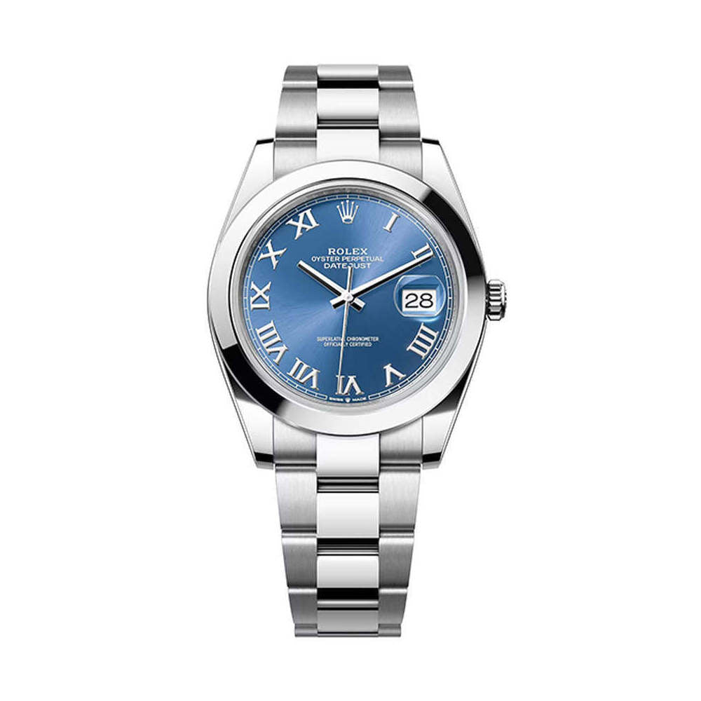 Rolex DateJust 41mm 126300 Oystersteel Azzurro Blue Roman Dial 1