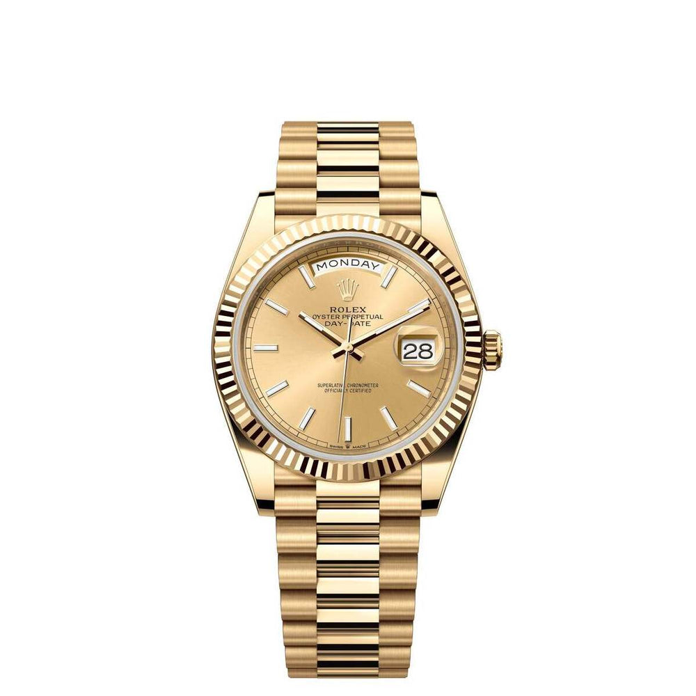 Rolex Day-Date 40 mm 228238-003 President Fluted Champagne Dial Unworn/Complete/2023+