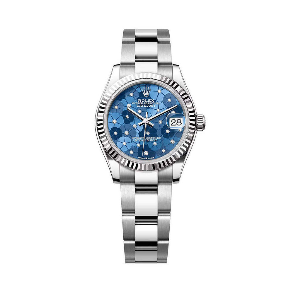 Rolex DateJust 31mm 278274 Oystersteel Azzurro Blue Floral Motif Dial 1