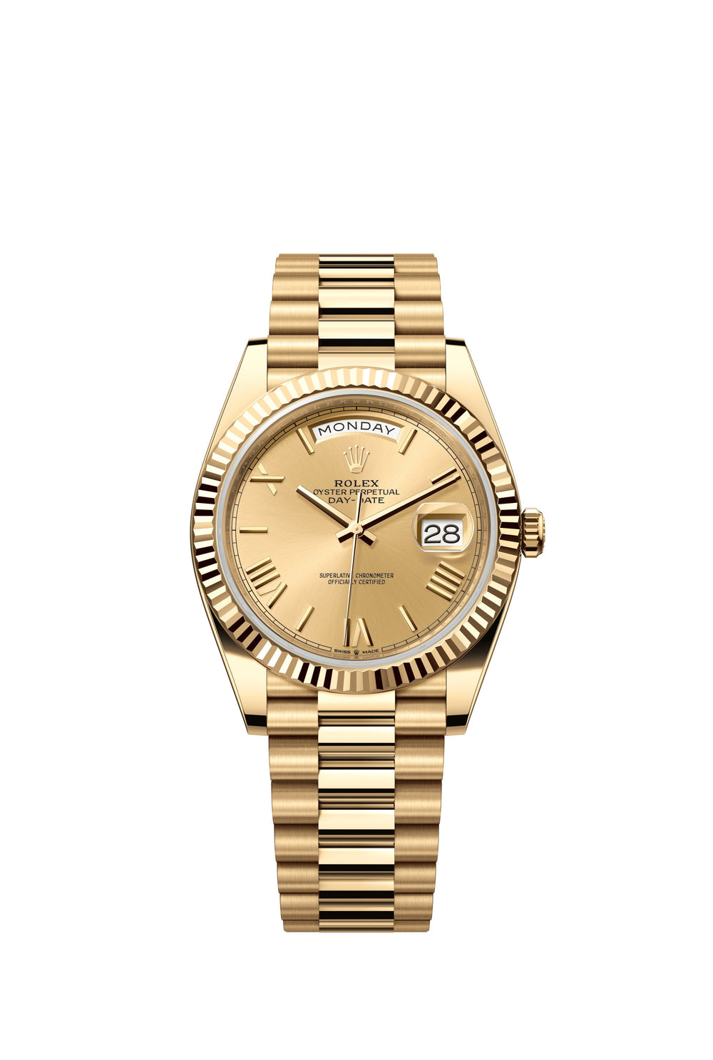 Rolex Day-Date 40 mm 228238-006 President Fluted Champagne Dial Unworn/Complete/2023+ 