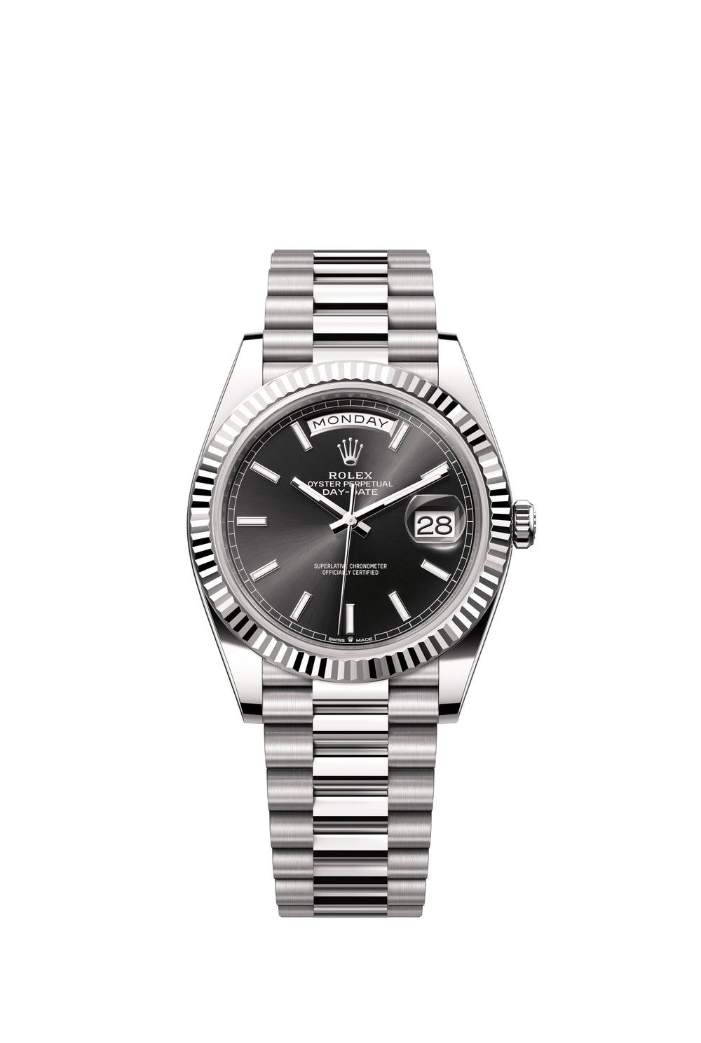 Rolex Day-Date 40 mm 228239 President Fluted Black Dial Unworn/Complete/2023+ 
