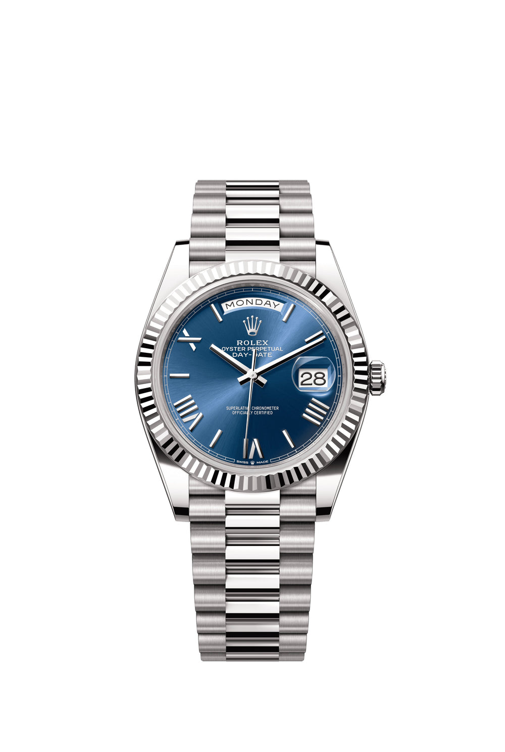 Rolex Day-Date 40 mm 228239-0007 President Fluted Blue Dial Unworn/Complete/2023+ 