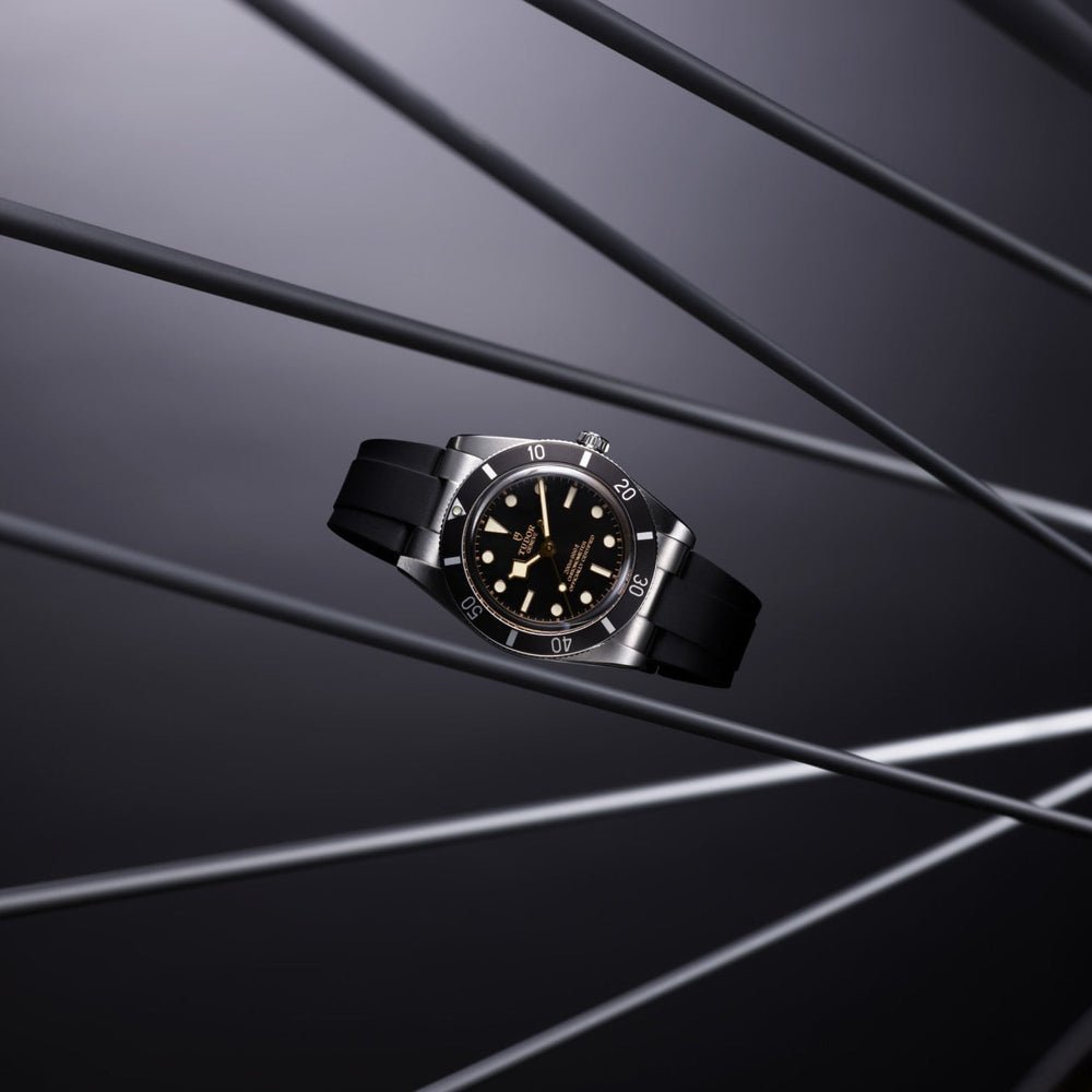 Tudor Black Bay 54 M79000N-0002 37mm Black rubber strap Black Dial  3