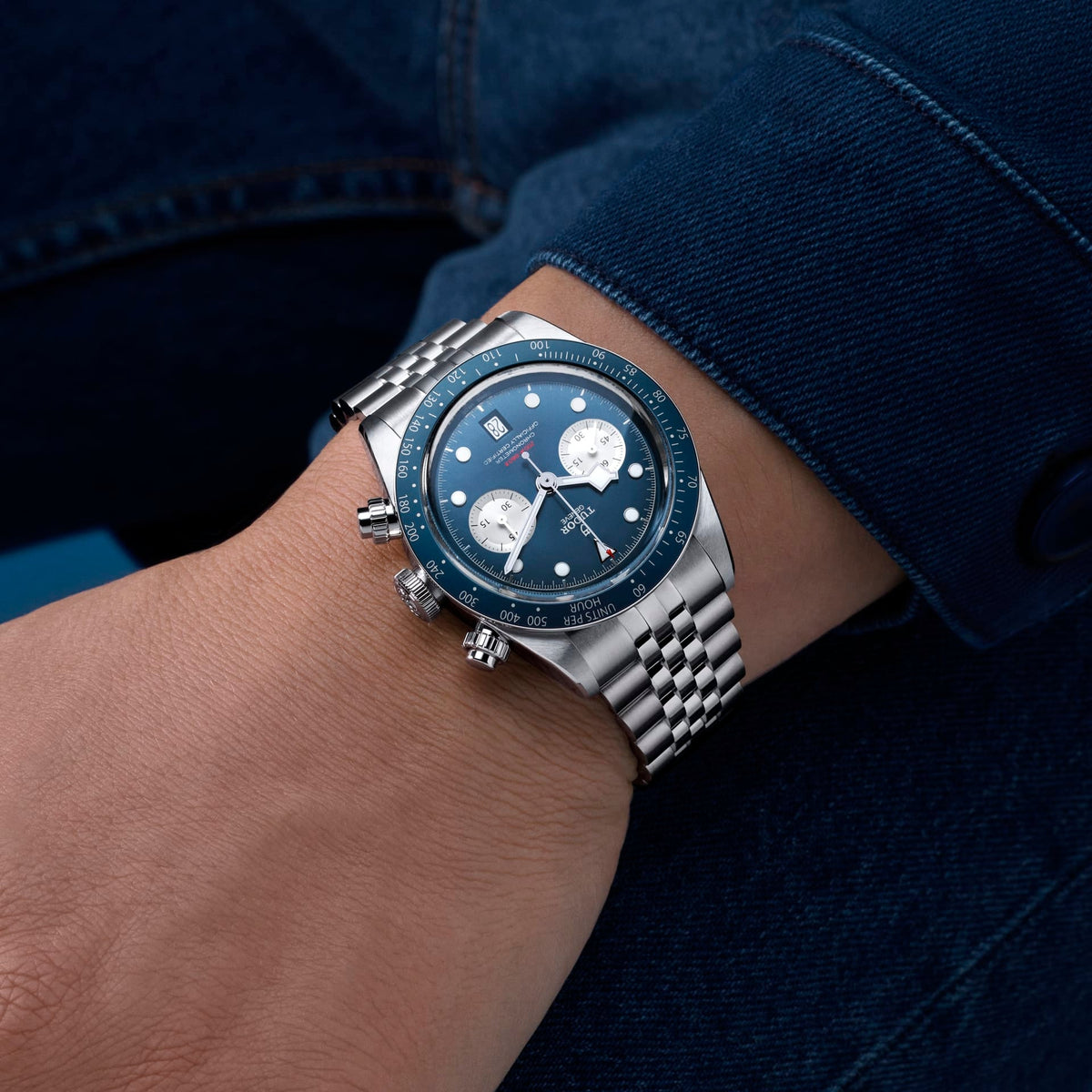 Tudor Black Bay Chrono M79360B-0002 41mm Steel bracelet Blue Dial