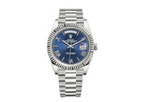 Rolex Day-Date 40mm 228239 White Gold President Bright Blue Dial